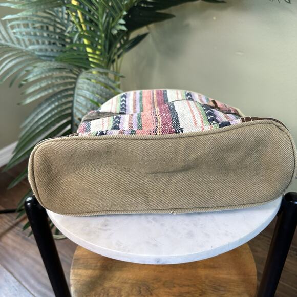 Myra Backpack Canvas weave Hair on Hide boho Western Leather - perfect ! main image 11